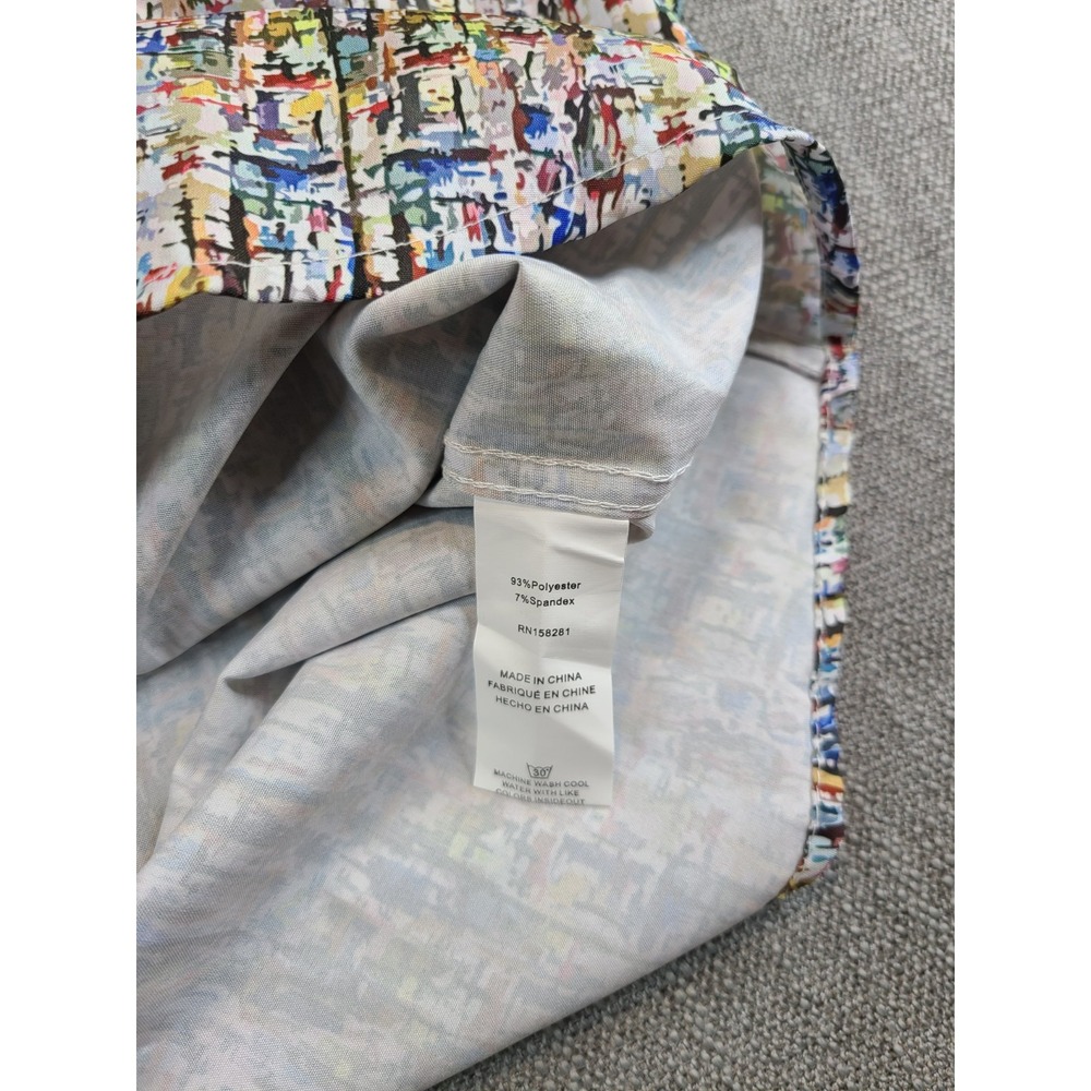 *NWT* Tom Baine Shirt Men S Colorful Performance Slim Fit Stretch Long Button Up - Picture 7 of 7